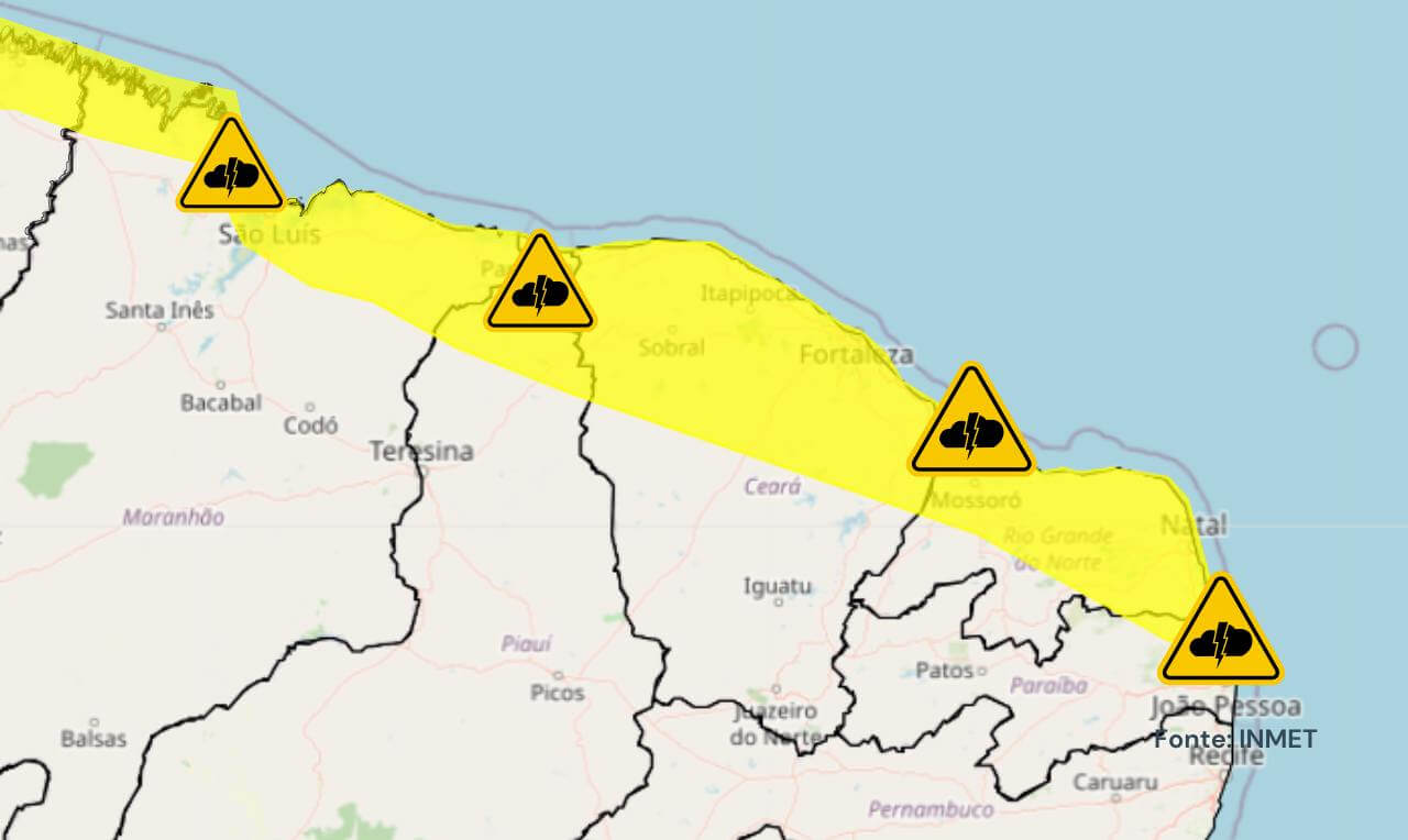 Alerta Amarelo Para Temporais Chuva Acumulada Raios E Ventania Para